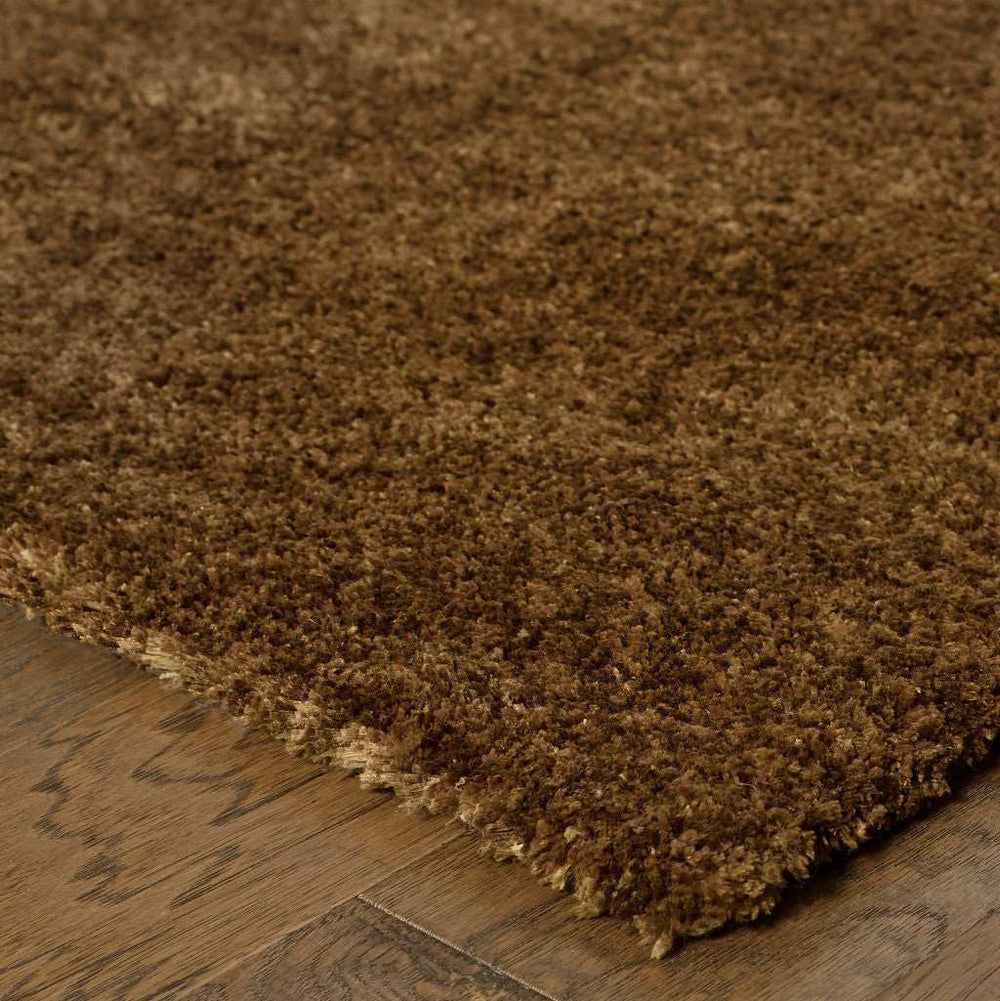 6' X 9' Brown Shag Tufted Handmade Stain Resistant Area Rug - Homeroots - Flyclothing LLC