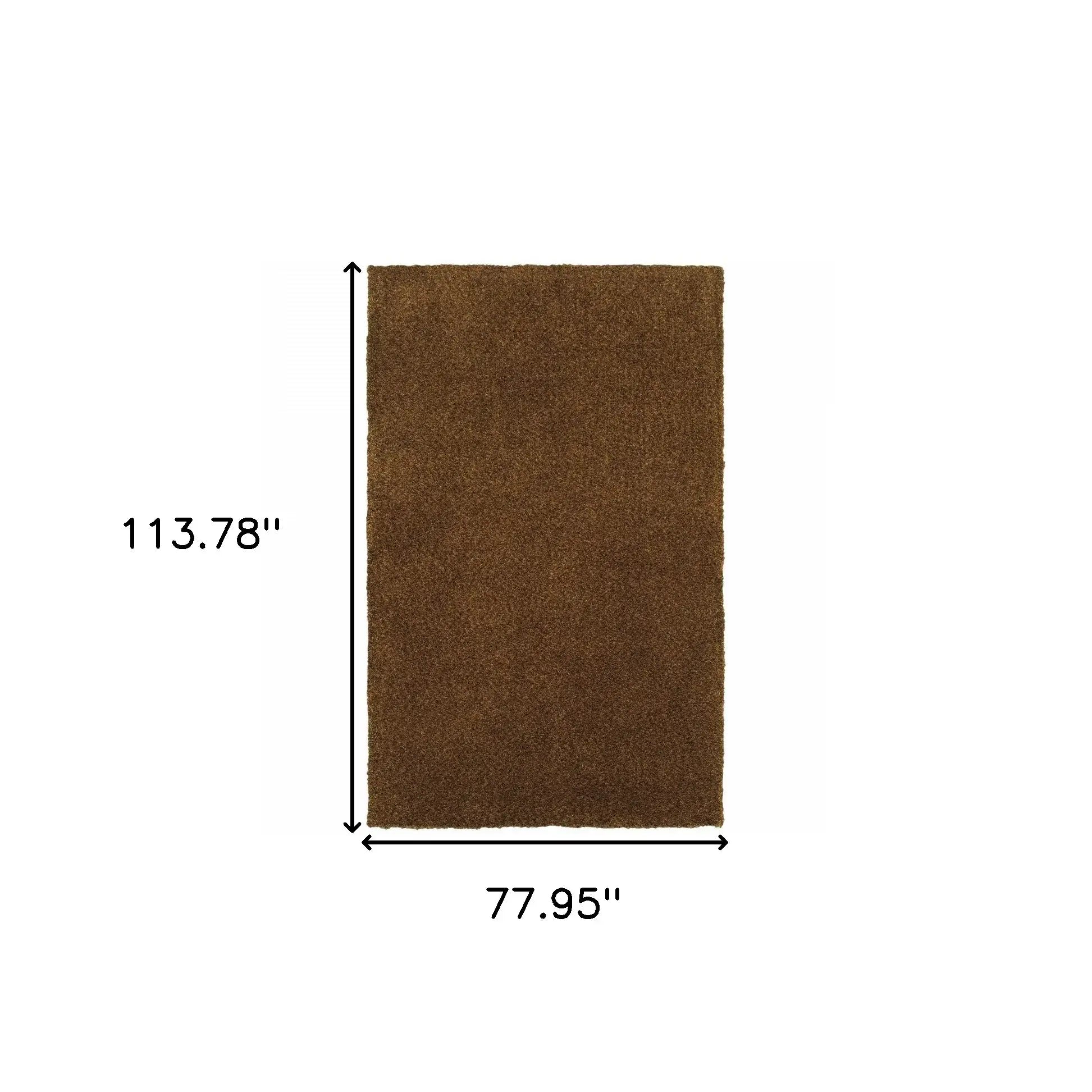 6' X 9' Brown Shag Tufted Handmade Stain Resistant Area Rug - Homeroots - Flyclothing LLC