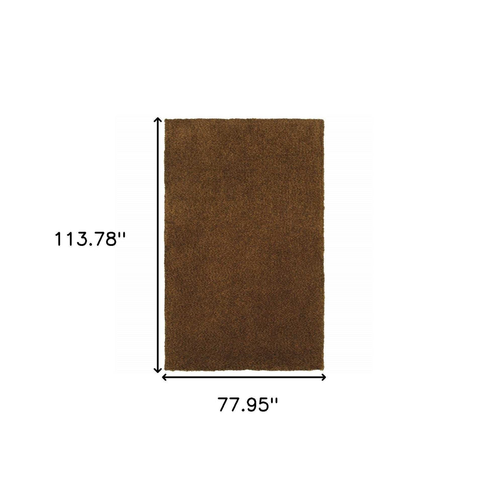 6' X 9' Brown Shag Tufted Handmade Stain Resistant Area Rug - Homeroots - Flyclothing LLC