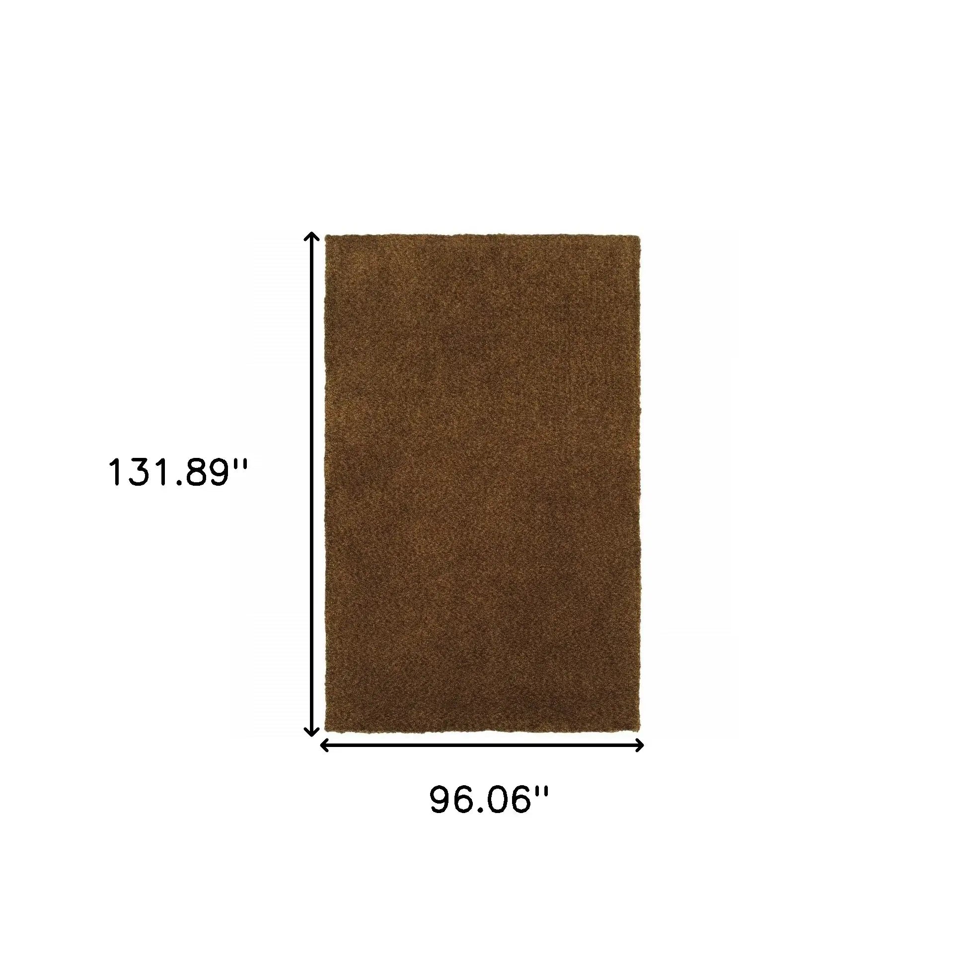 8' X 11' Brown Shag Tufted Handmade Stain Resistant Area Rug - Homeroots - Flyclothing LLC