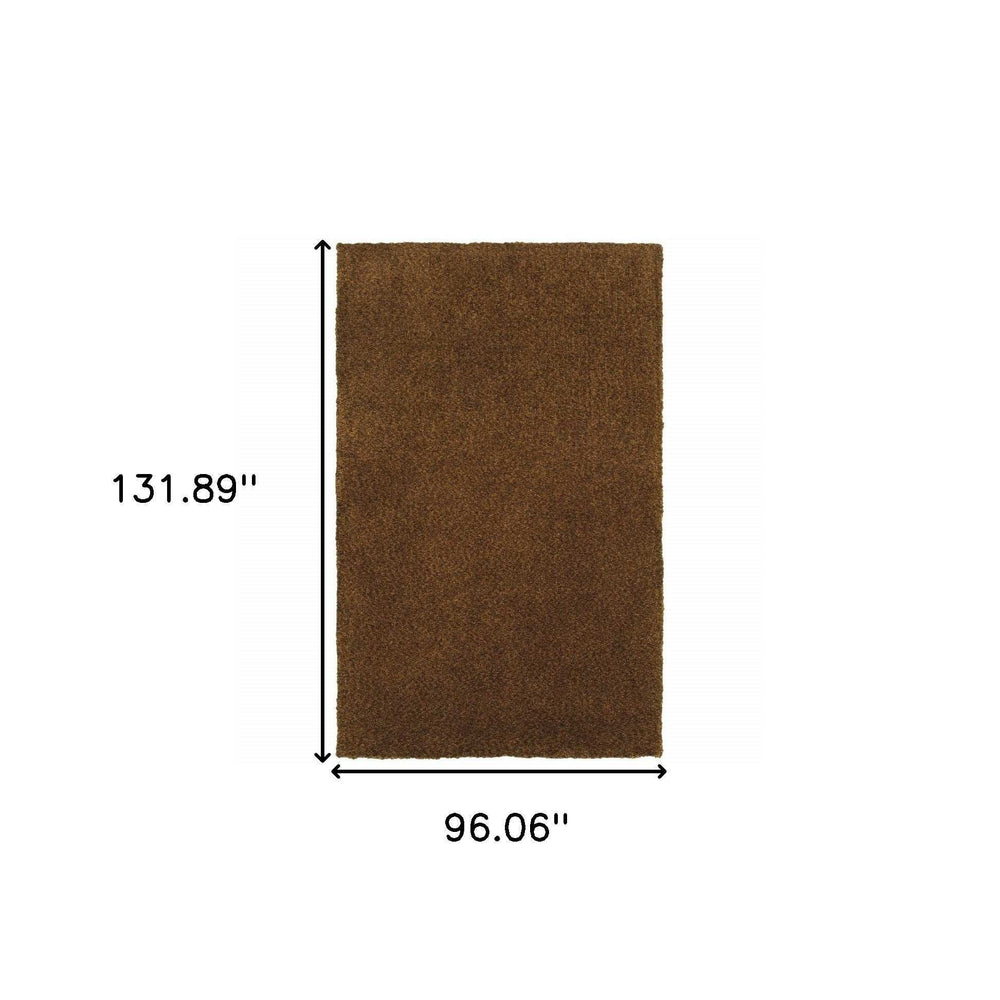 8' X 11' Brown Shag Tufted Handmade Stain Resistant Area Rug - Homeroots - Flyclothing LLC