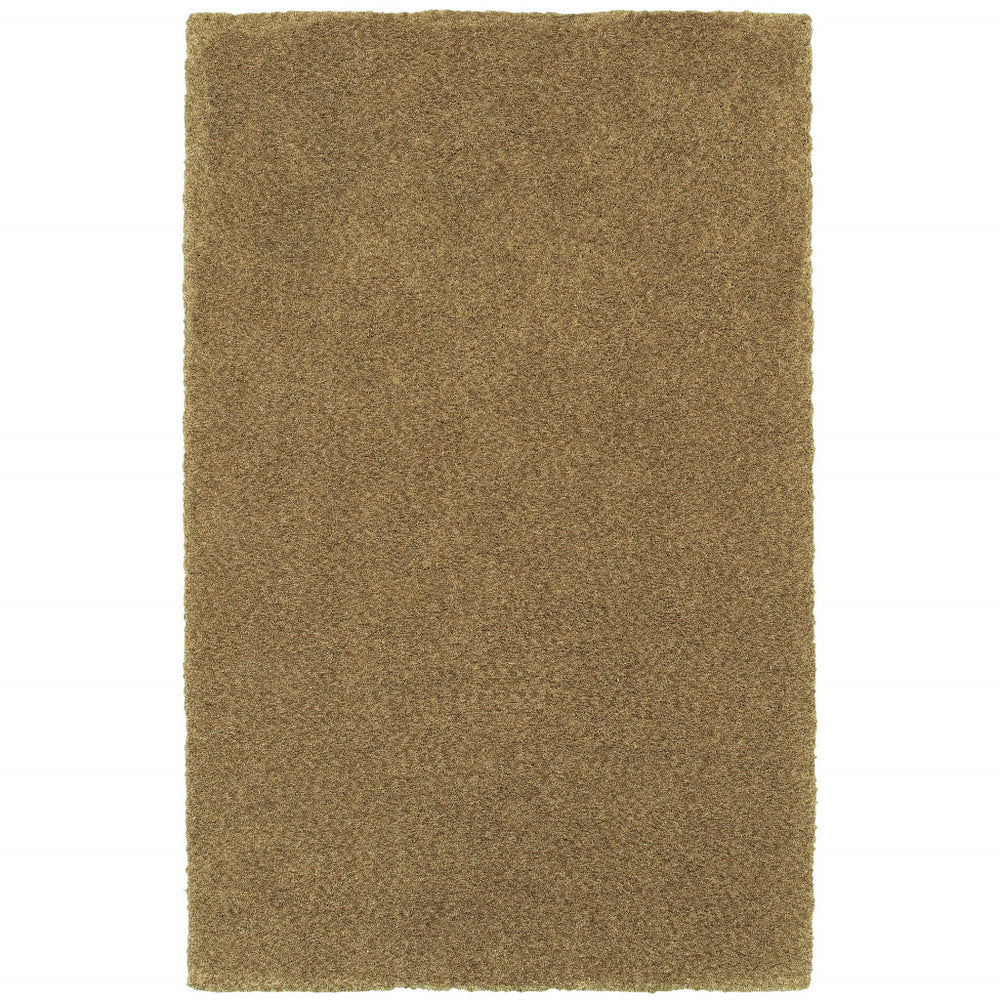 10' X 13' Rich Gold Shag Tufted Handmade Stain Resistant Area Rug