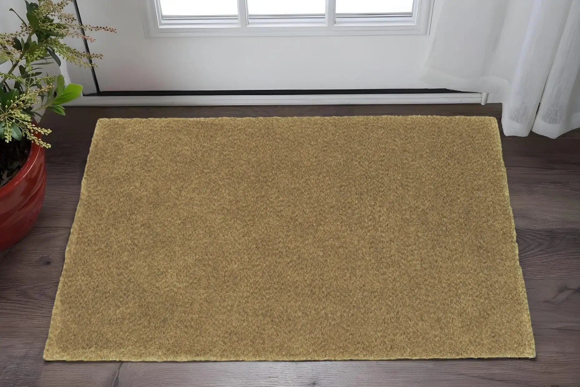 3' X 5' Rich Gold Shag Tufted Handmade Stain Resistant Area Rug - Homeroots - Flyclothing LLC