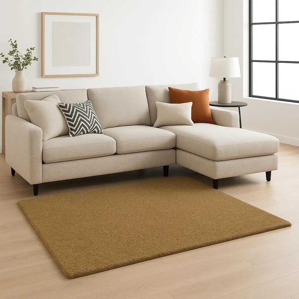 8' X 11' Rich Gold Shag Tufted Handmade Stain Resistant Area Rug - Homeroots - Flyclothing LLC