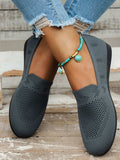 Mesh Round Toe Flat Slip-Ons - Trendsi - Flyclothing LLC