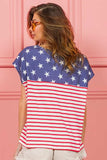 BiBi Star Rpinted with Stripe Combo Top - Trendsi - Flyclothing LLC