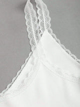 Lace Detail V-Neck Wide Strap Tank - Trendsi - Flyclothing LLC