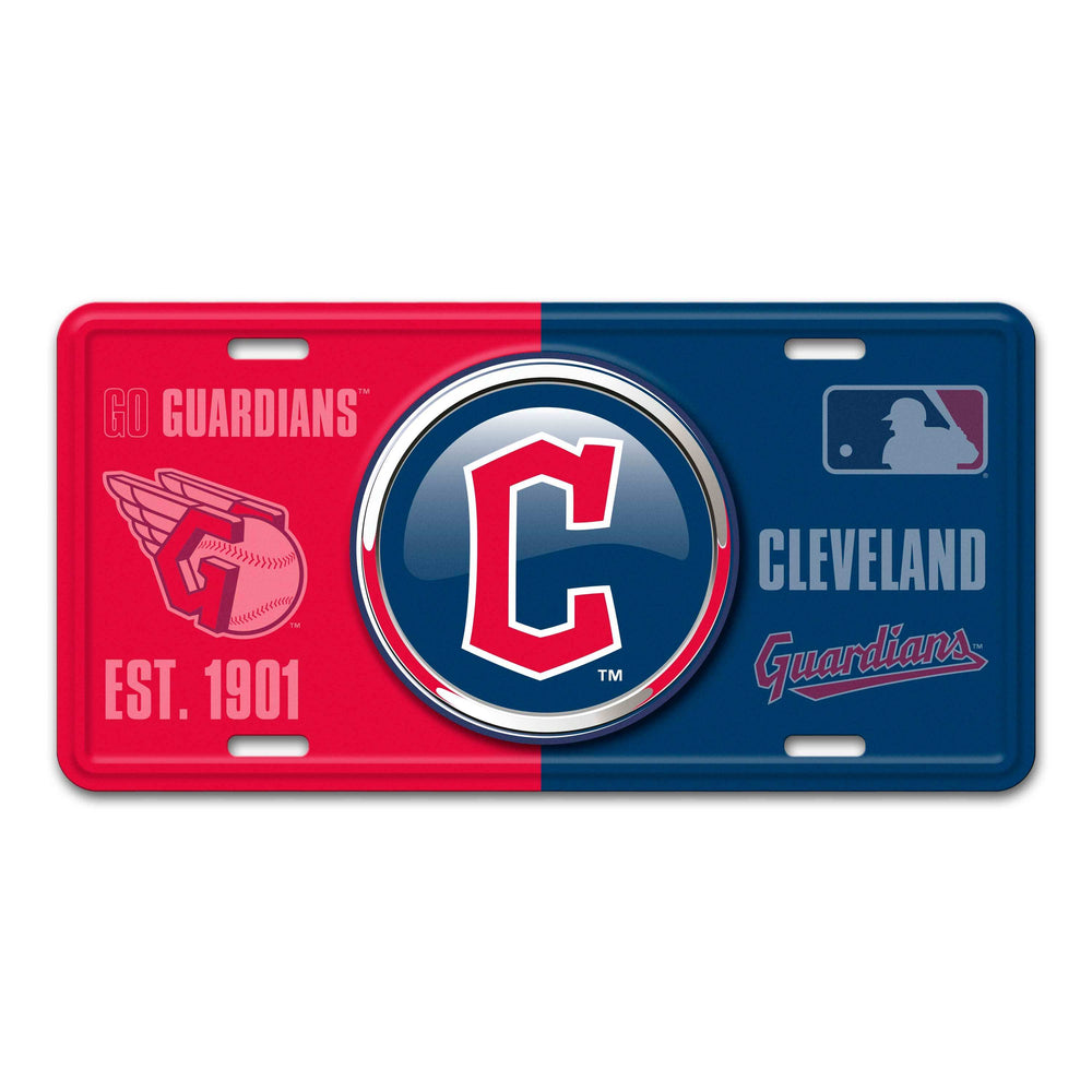 MLB - Cleveland Guardians Embossed Metal License Plate - Logo Brands - Flyclothing LLC