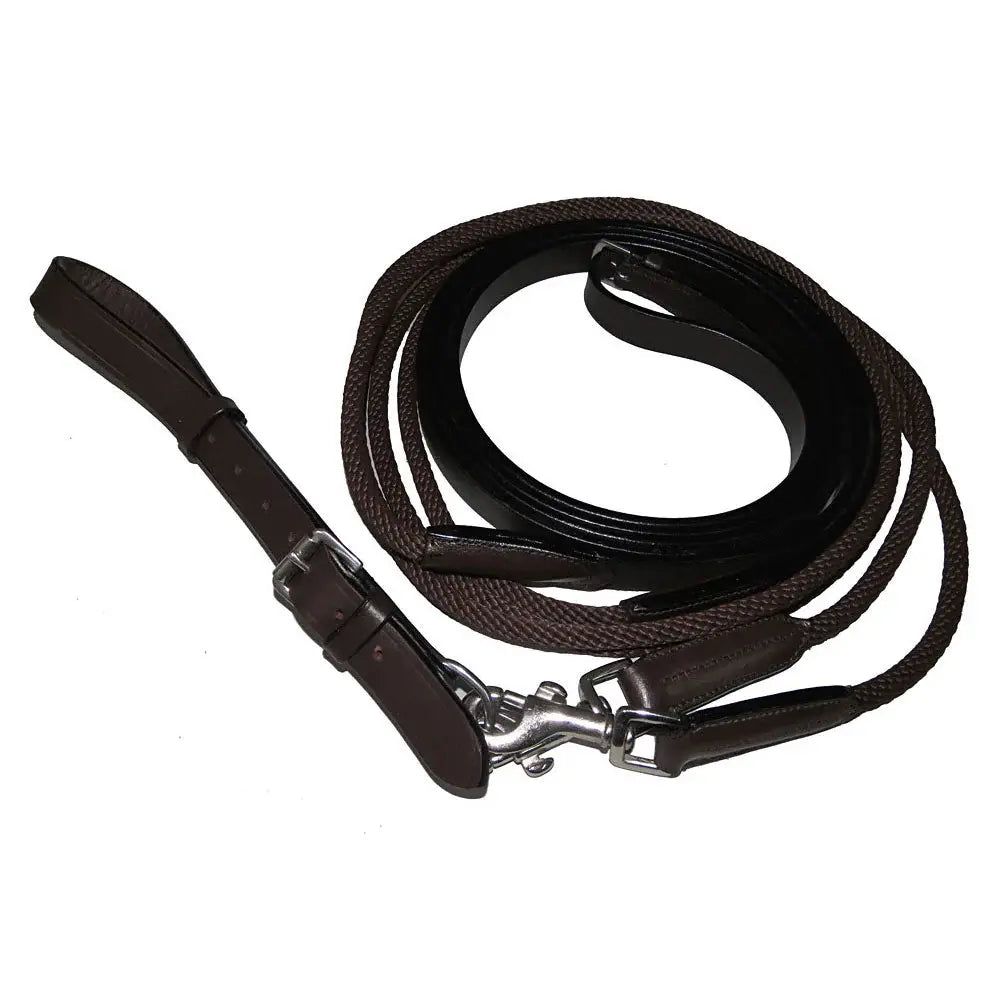 Henri de Rivel Advantage Draw Reins - Rounded Nylon / Leather Snap - Breeches.com - Flyclothing LLC