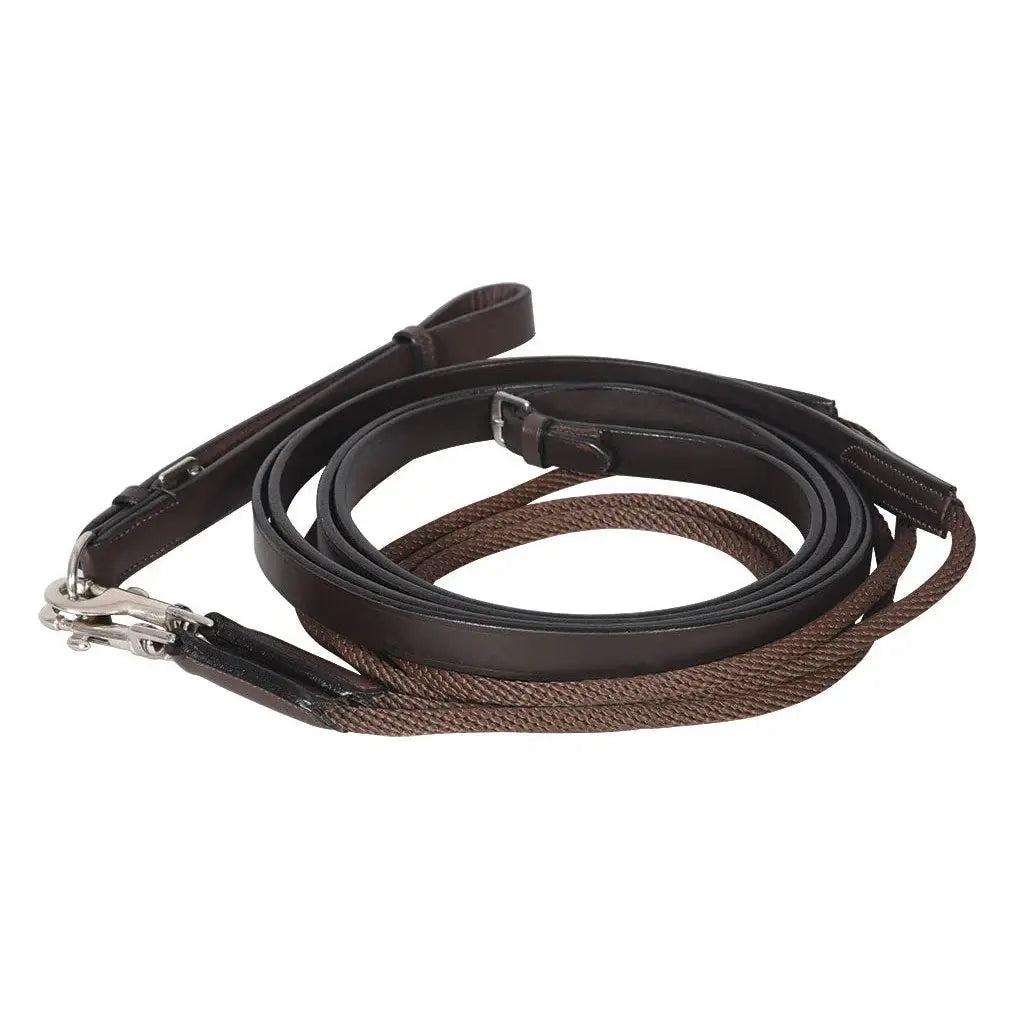 Henri de Rivel Advantage Draw Reins - Rounded Nylon / Leather Snap - Breeches.com - Flyclothing LLC