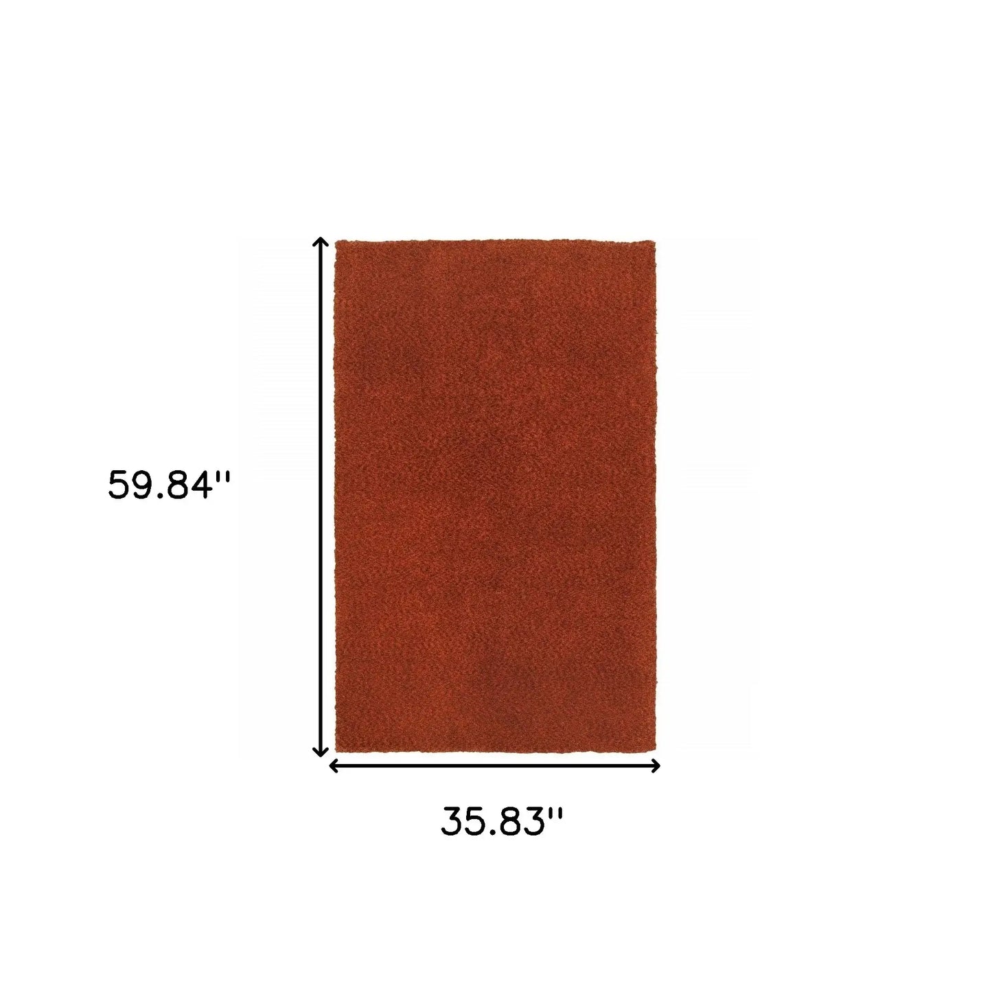 3' X 5' Rust Red Shag Tufted Handmade Stain Resistant Area Rug ...