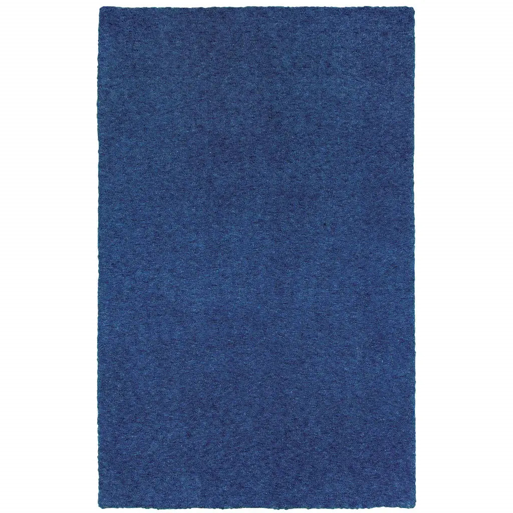 3' X 5' Deep Blue Shag Tufted Handmade Stain Resistant Area Rug - Homeroots - Flyclothing LLC