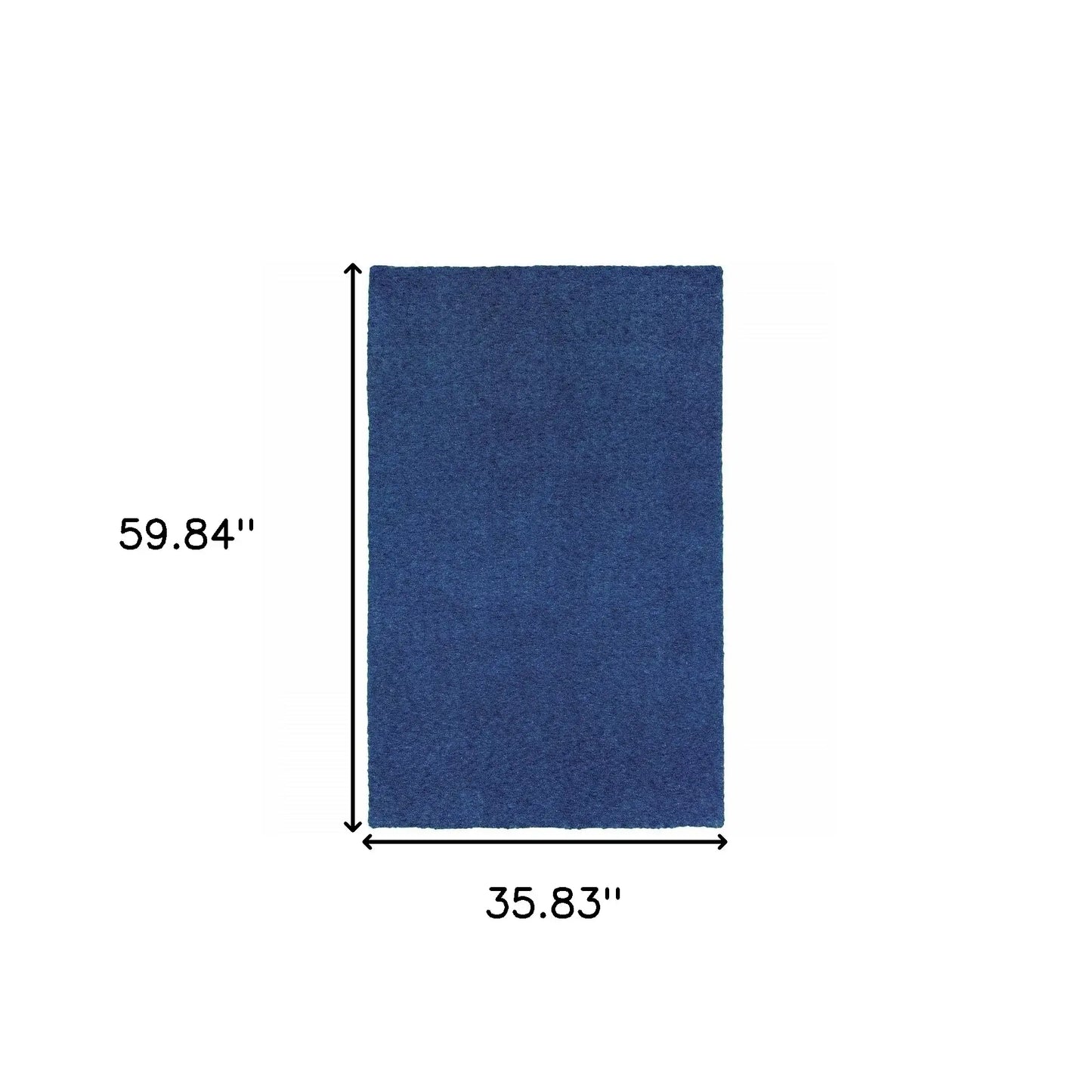 3' X 5' Deep Blue Shag Tufted Handmade Stain Resistant Area Rug - Homeroots - Flyclothing LLC