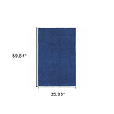 3' X 5' Deep Blue Shag Tufted Handmade Stain Resistant Area Rug - Homeroots - Flyclothing LLC
