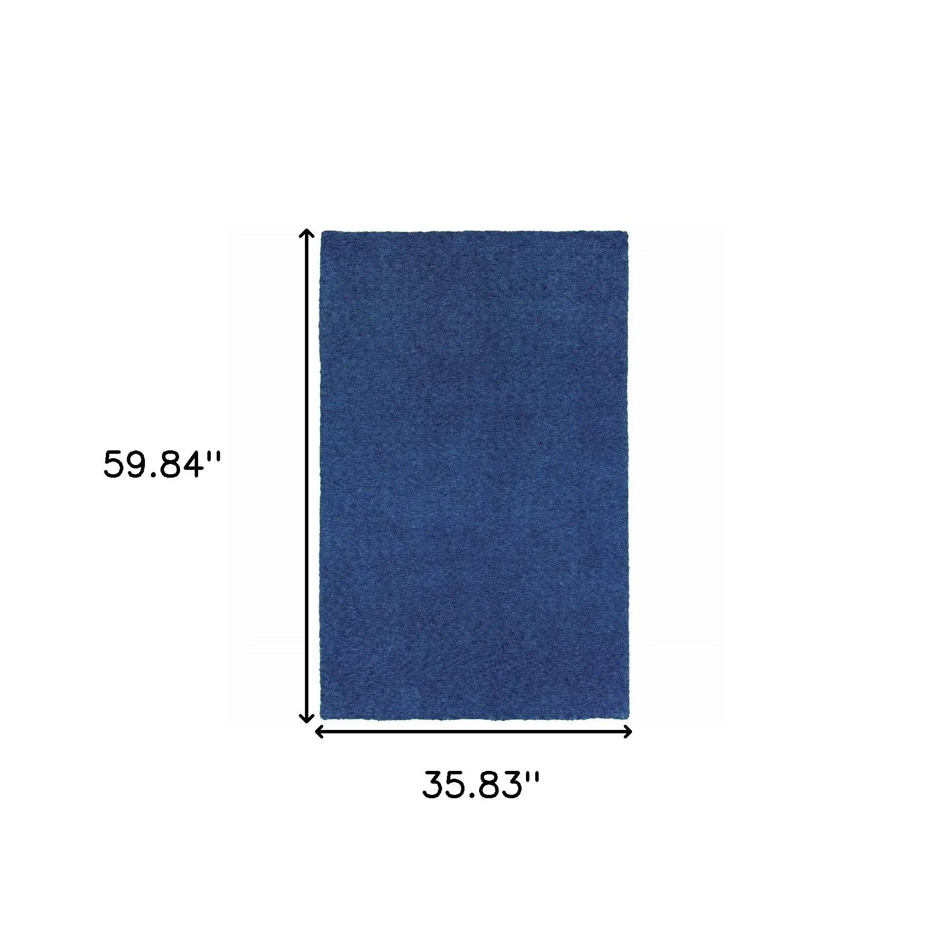 3' X 5' Deep Blue Shag Tufted Handmade Stain Resistant Area Rug - Homeroots - Flyclothing LLC