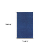 3' X 5' Deep Blue Shag Tufted Handmade Stain Resistant Area Rug - Homeroots - Flyclothing LLC