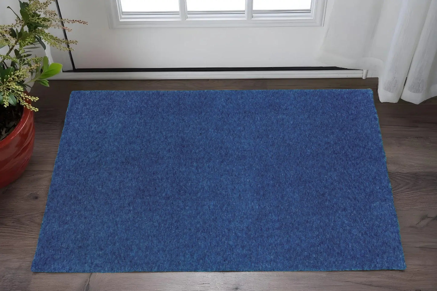 3' X 5' Deep Blue Shag Tufted Handmade Stain Resistant Area Rug - Homeroots - Flyclothing LLC