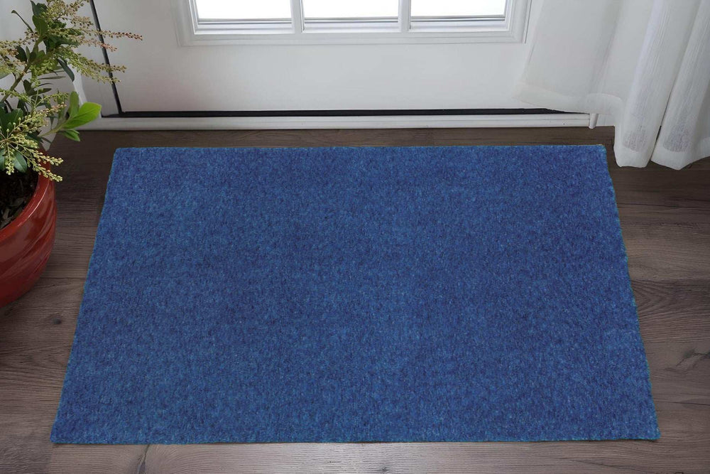 3' X 5' Deep Blue Shag Tufted Handmade Stain Resistant Area Rug - Homeroots - Flyclothing LLC