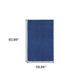 5' X 7' Deep Blue Shag Tufted Handmade Stain Resistant Area Rug - Homeroots - Flyclothing LLC