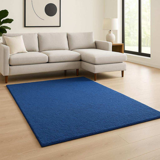 6' X 9' Deep Blue Shag Tufted Handmade Stain Resistant Area Rug - Homeroots - Flyclothing LLC