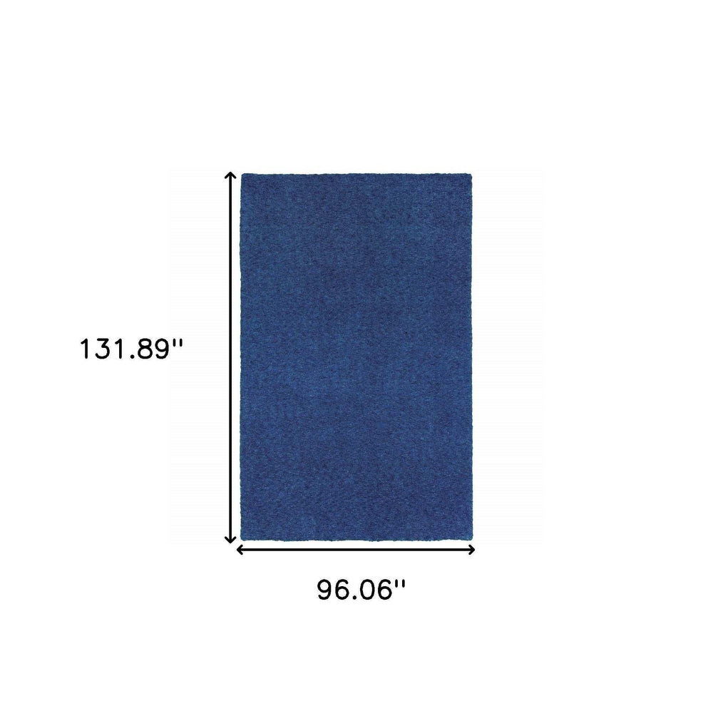 8' X 11' Deep Blue Shag Tufted Handmade Stain Resistant Area Rug - Homeroots - Flyclothing LLC