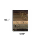 10' X 13' Brown And Beige Floral Power Loom Stain Resistant Area Rug - Homeroots