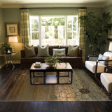 6' X 9' Brown And Beige Floral Power Loom Stain Resistant Area Rug - Homeroots - Flyclothing LLC