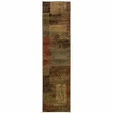 2' X 8' Green Geometric Power Loom Stain Resistant Runner Rug - Homeroots - Flyclothing LLC