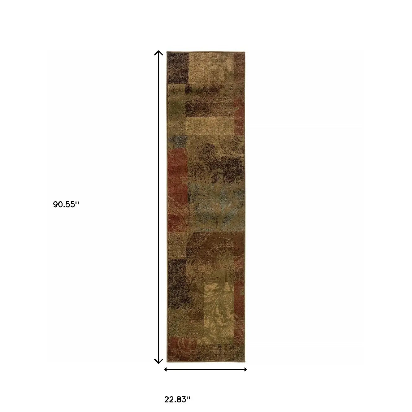 2' X 8' Green Geometric Power Loom Stain Resistant Runner Rug - Homeroots - Flyclothing LLC