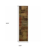 2' X 8' Green Geometric Power Loom Stain Resistant Runner Rug - Homeroots - Flyclothing LLC