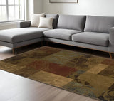 6' X 9' Green And Red Geometric Power Loom Stain Resistant Area Rug - Homeroots - Flyclothing LLC