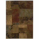 8' X 11' Green And Red Geometric Power Loom Stain Resistant Area Rug - Homeroots - Flyclothing LLC