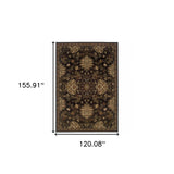 10' X 13' Brown Beige Blue And Red Oriental Power Loom Stain Resistant Area Rug - Homeroots - Flyclothing LLC