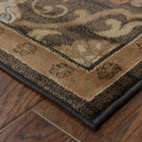 2' X 8' Brown Beige Blue And Red Oriental Power Loom Stain Resistant Runner Rug - Homeroots - Flyclothing LLC