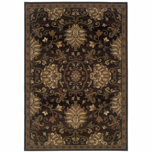 6' X 9' Brown Beige Blue And Red Oriental Power Loom Stain Resistant Area Rug - Homeroots - Flyclothing LLC