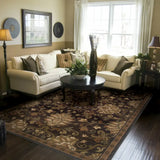 6' X 9' Brown Beige Blue And Red Oriental Power Loom Stain Resistant Area Rug - Homeroots - Flyclothing LLC