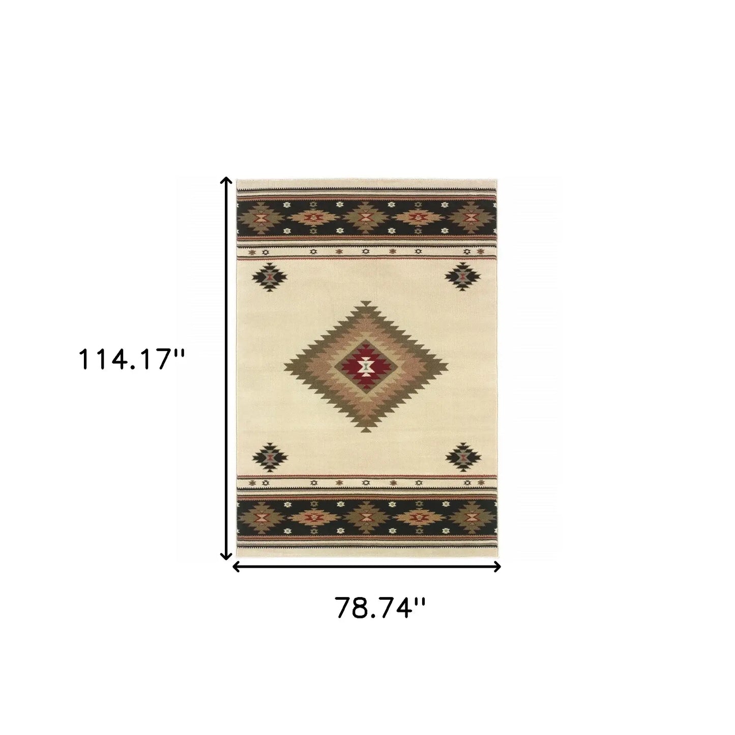 6' X 9' Beige Southwestern Power Loom Stain Resistant Area Rug - Homeroots - Flyclothing LLC