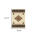 6' X 9' Beige Southwestern Power Loom Stain Resistant Area Rug - Homeroots - Flyclothing LLC