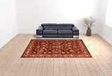 10' X 13' Red And Gold Oriental Power Loom Stain Resistant Area Rug - Homeroots