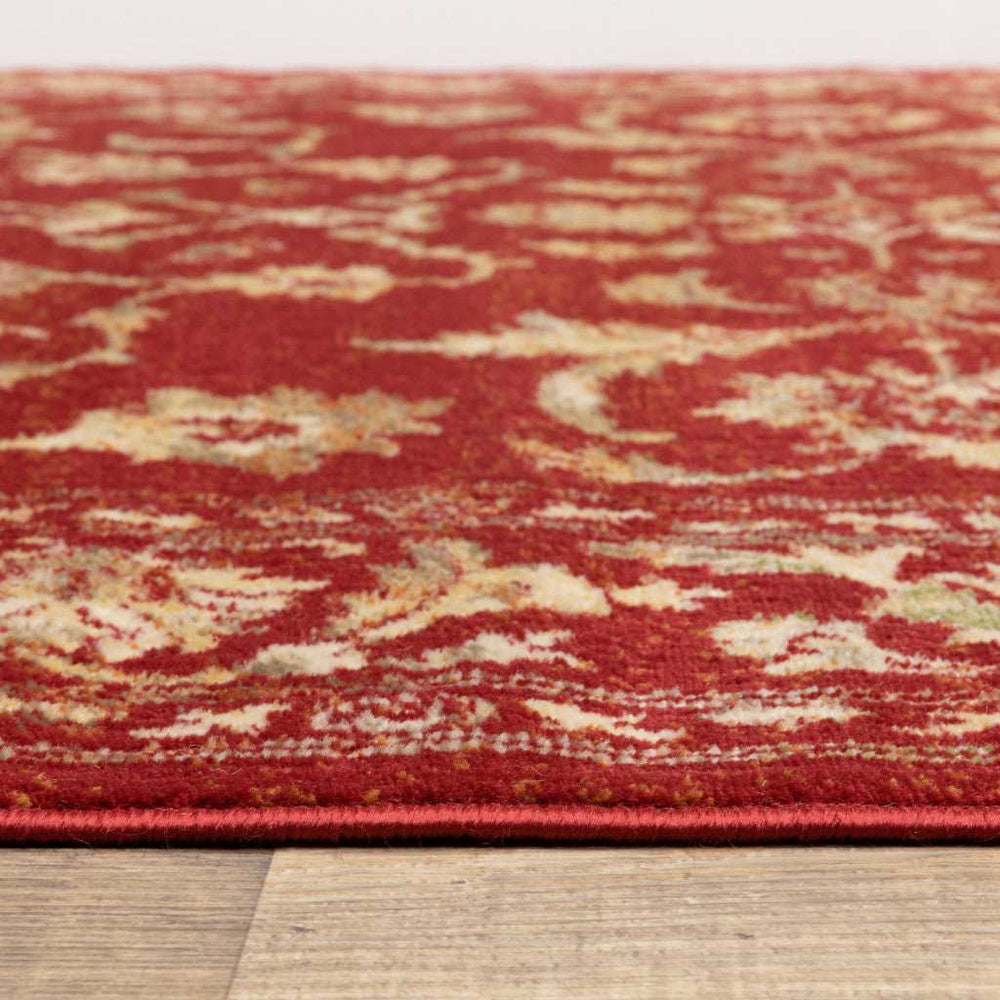 10' X 13' Red And Gold Oriental Power Loom Stain Resistant Area Rug - Homeroots - Flyclothing LLC