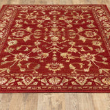 10' X 13' Red And Gold Oriental Power Loom Stain Resistant Area Rug - Homeroots - Flyclothing LLC