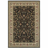 10' X 13' Black And Ivory Oriental Power Loom Stain Resistant Area Rug - Homeroots - Flyclothing LLC
