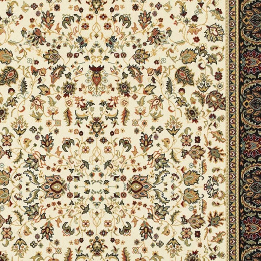 2' X 4' Ivory And Black Oriental Power Loom Stain Resistant Area Rug - Homeroots - Flyclothing LLC
