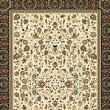 2' X 4' Ivory And Black Oriental Power Loom Stain Resistant Area Rug - Homeroots - Flyclothing LLC