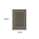 2' X 4' Navy Blue Oriental Power Loom Stain Resistant Area Rug - Homeroots - Flyclothing LLC