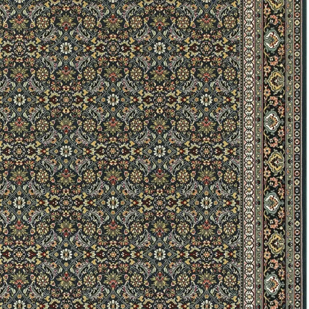 2' X 4' Navy Blue Oriental Power Loom Stain Resistant Area Rug - Homeroots - Flyclothing LLC