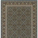 2' X 4' Navy Blue Oriental Power Loom Stain Resistant Area Rug