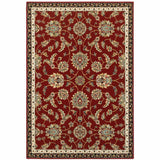 4' X 6' Red Black Blue Ivory Green And Salmon Oriental Power Loom Stain Resistant Area Rug - Homeroots - Flyclothing LLC