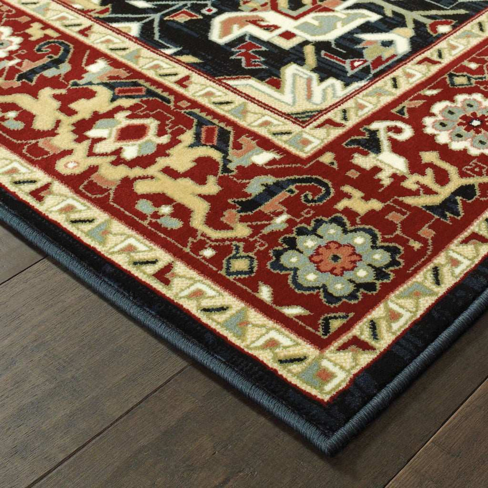 2' X 8' Red And Ivory Oriental Power Loom Stain Resistant Runner Rug - Homeroots - Flyclothing LLC