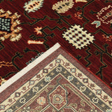 2' X 3' Red Black Ivory And Brown Oriental Power Loom Stain Resistant Area Rug With Fringe - Homeroots